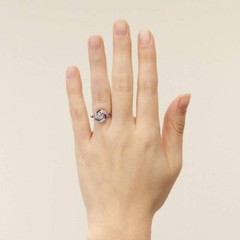 14K White Gold Over 2CT Round Lab-Created Diamond Vintage Ruby Engagement Ring