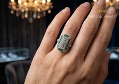 Lab Created 1.60CT Round Cut Diamond Vintage Art Deco Ring 14K White Gold Finish