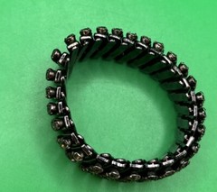 Vintage Black Tone Gray Tone Rhinestone Bracelet Expandable