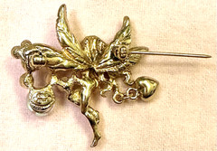 Rare Kirk’s Folly Fairy/Angel w/ Aurora Borealis Crystal Balls & Heart Brooch