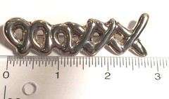 Vintage 1980s X and O Abstract Modern Art Puffy Sterling Silver Pin Brooch 14.9g