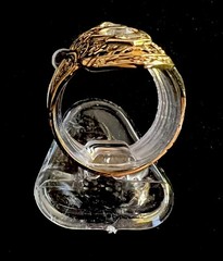 Beautiful 14K Gold Plated & Filigree W/Three Rhinestones (Many Sizes Available)
