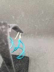 vintage unbranded blue swirl metal dangle earrings
