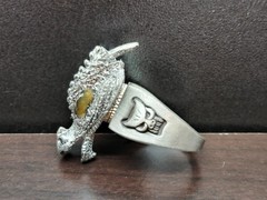 Dragon Ring Detailed Zinc Alloy Metal Eyes Light-Up – Unisex Size S (Approx. 8)