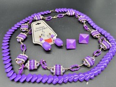 Lot Purple 1980s Jewelry – Necklaces & Earrings (Pierced & Clips)