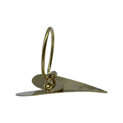J7I Vintage Hammered Gold Tone Heart Scarf Slide Clip