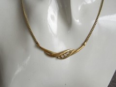 Amerik Teka Theodor Klotz Chain,Necklace With Clear Stones 0.2oz / Long ca.18 5/