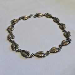 Vtg Sterling Silver Danecraft Floral Necklace 20.25g Fine Jewelry 15.5″ Chain