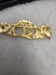 Vtg AJC nos gold tone Adam & Eve snake apple tree Pin