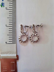 D’Or Sterling Silver Brooch Pendant & Earrings w/rhinestones & aquamarine