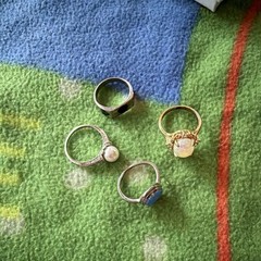 9pc Women’s Mixed Jewelry Lot: Necklaces, Earrings, Bracelet, Rings, Brooch 925