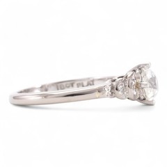 THAT GATSBY SPARKLE 1920s 18K White Gold Platinum Old European Cut Diamond Ring