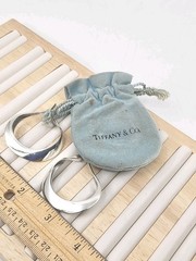 Vintage Elsa Peretti Tiffany & Co Sterling Silver Halston Era Hoop Earrings Rare