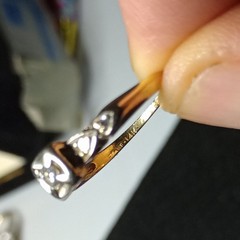 Vintage 14K Yellow Gold Ring Sz 7 Round White Diamond 5-Stone Signed