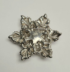 Flower Vintage Brooch Signed ORA Star filigree milgrain 3d large 2″ inch Layered