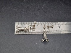 Estate Vintage Sterling Silver Squash Blossom Screw Back Earrings Southwestern