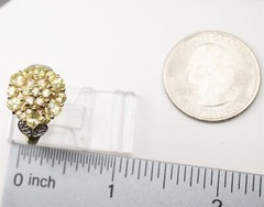 Size 6 Lemon Quartz Cluster Sterling Silver Ring 3.8g