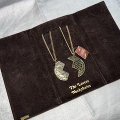 VTG NWT Swank Mizpah Coin Couple Lovers Necklace 2 Pc Matching Set Blessing Love