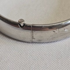 Vtg Sterling Silver H.F.B Bangle 15.97g Fine Jewelry 7″ Etched Floral Design