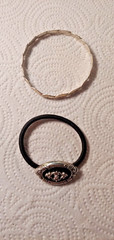 Sterling Silver (925) Bracelet and Pony Tail Tie with Silver Clasp