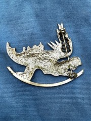 Salvador Dali 1966 Vintage Gold Plate Winged Angel Brooch Pin Wearable Art
