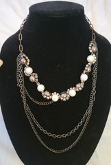 Vtg Lot 10 Costume Fashion Jewelry Quartz Faux Pearl Earrings Necklaces Estate
