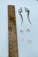 Sterling Silver 925 CZ Earrings Lot 3 Pairs Vintage Screw Back Drop Hoops 14g