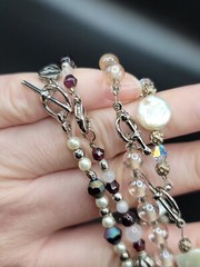 Lot Of 4 Vintage Glass Beaded Multicolored 7.5″ Bracelets Toggle Clasp