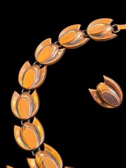 Renoir Copper Modernist Tulip Set Necklace Bracelet Earrings