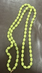 Vintage Lime Green Lucite Bead Long Necklace Single Strand 53”