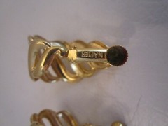 Vintage Napier Twisted Gold Tone Screw Back Clip on Earrings