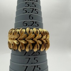 Vintage Signed Francois for Corocraft Gold Tone Leaf Link Bracelet Wide MCM