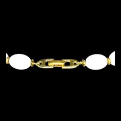 Napier c.1960s White Acrylic Bead Long Necklace 28in Gold Tone Spacers Vintage