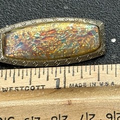 Simulated Fire Opal Women’s Vintage Brooch Pin VERY OLD