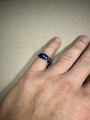 Stunning Vintage High Polish Flush Lapis Lazuli Blue Gemstone Ring Sz 7