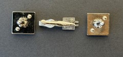 Vintage Swank Letter “F” Initial Monogram Cufflinks & Tie Bar Clip Set