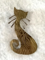 Handmade Brass Cat Brooch (171 – 2532)