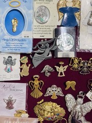 Vintage Estate Angel Religious PJewelry Lot 68 Pieces WHBM GLORIA DUCHIN AAi Baj
