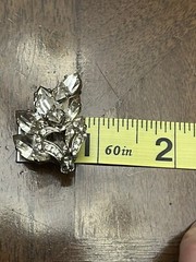 Vintage Western Germany Earrings Clear Rhinestones Climber Cluster Clip-Ons!