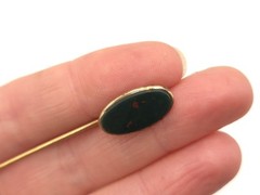 Vintage Antique Art Deco Solid 10K Gold & GF Bloodstone EIF CO Stick Hat Pin
