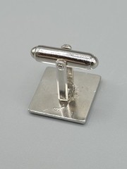 Vintage Anson Men’s Brushed Finish Bullet Back Silver Tone Cufflinks