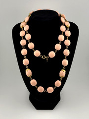 Crown Trifari Peach Lucite Necklace 36” Waterfall Companion Necklace Signed