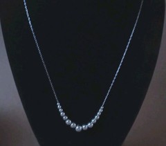 Vintage Estate Sterling Silver Graduated Sliding Ball Necklace Chain 20″ Long