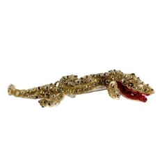 Vintage 40s Alligator Lizard Brooch Sequin Handmade READ