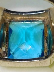 Vintage Southwestern Style Men’s Sterling Ring, Sz 8.75, Blue Stone, 9.5g