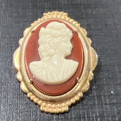 Vintage Cameo Brooch 1.5 In