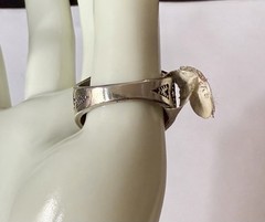 VINTAGE LARGE STERLING SILVER & HEMATITE THUNDERBIRD RING WHEELER MFG CO SIZE 9