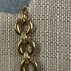 Vintage Erwin Pearl Modernist Deco Gold Tone Heavy Link Necklace 18″ Long READ