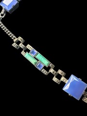 art nouveau art deco Theodor Fahrner silver Chalcedon And Amazonite necklace