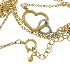 Vintage Gold-Tone Sterling Silver 925 Interlocking Hearts Necklace 16″-18″
